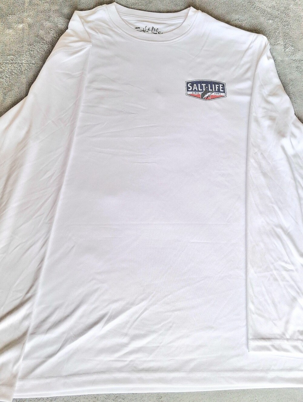 Salt Life Men’s Medium White Marlin Long Sleeve Performance Shirt